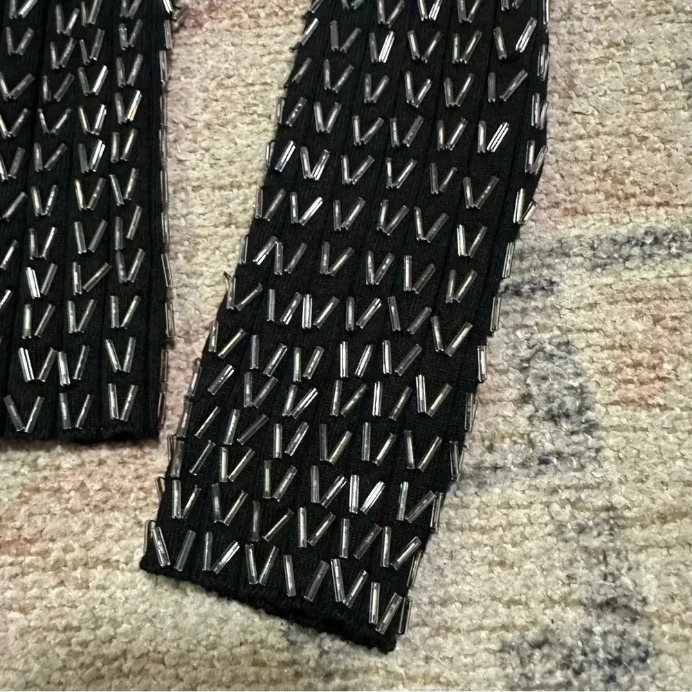 Vintage 90’s beaded black silk blend sweater size large - Picture 3 of 8